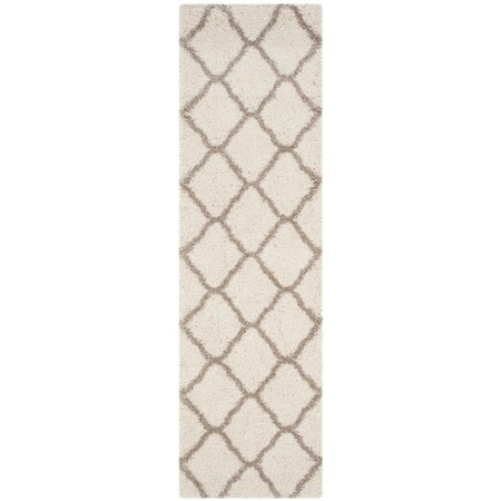 Safavieh Hudson Shag Power Loomed Runner RugIvory & Beige 2 ft. 3 in. x 12 ft. SGH283D-212